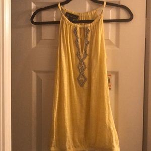 Beaded yellow sleeveless top